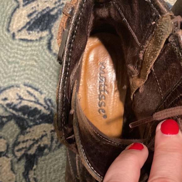 Lace up Matisse leather boots with buckles - Picture 4 of 7